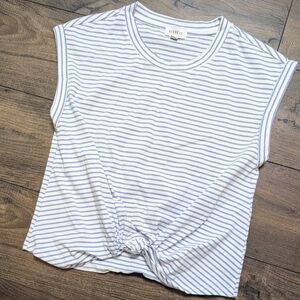 Evereve Blue Striped Top Cotton Size XS